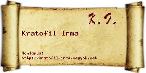 Kratofil Irma névjegykártya