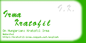 irma kratofil business card